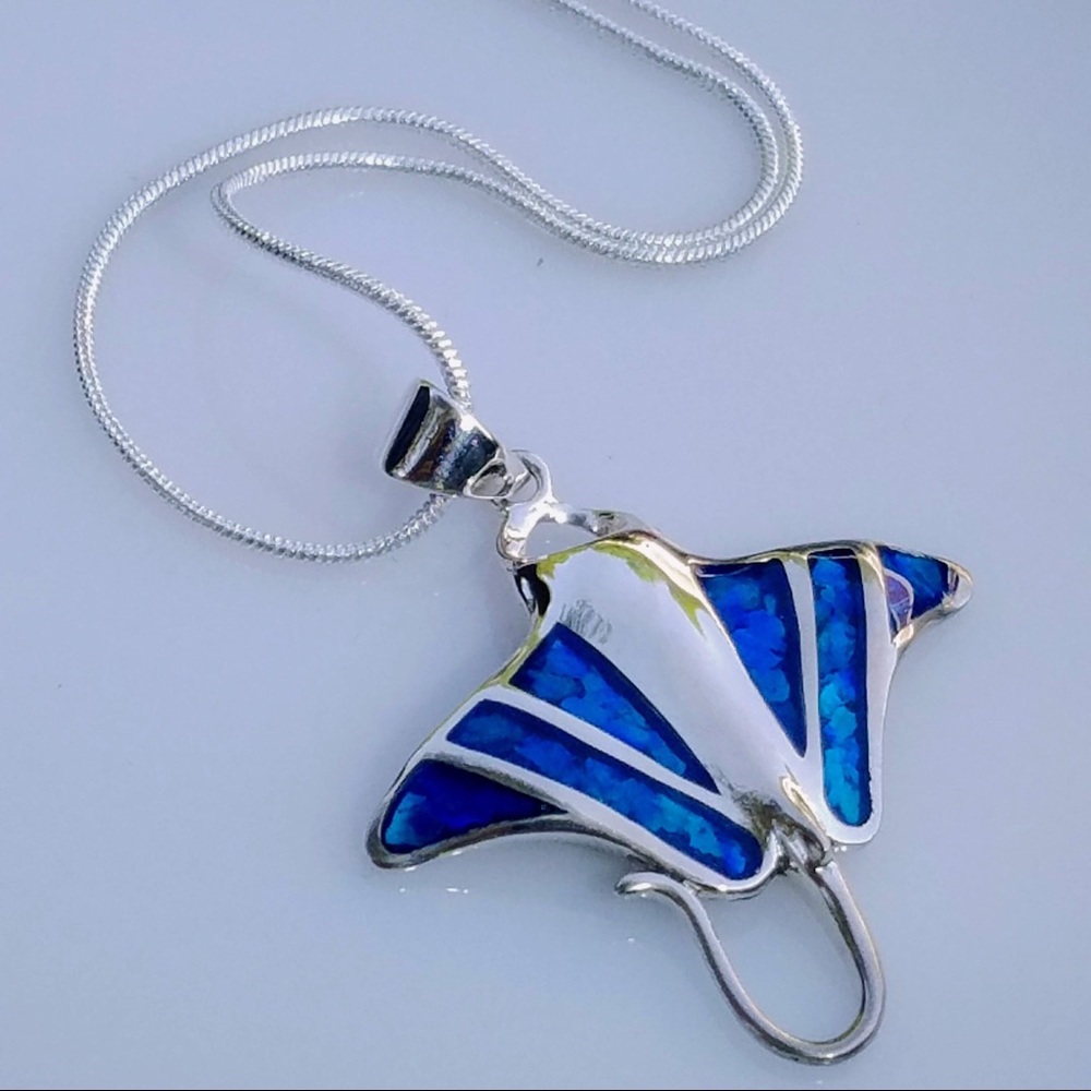 🆕 Sterling Silver Stingray With Paua Shell Inlay